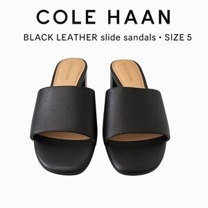 Cole Haan Black Leather Slide Sandals · Size 5